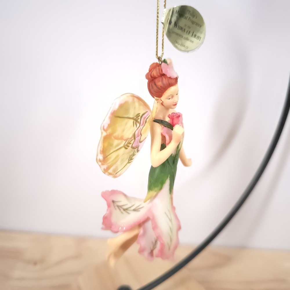 VTG Fairy Ornament On Wings of Light Tulips Magical Fragrance Ashton Drake - Picture 2 of 8